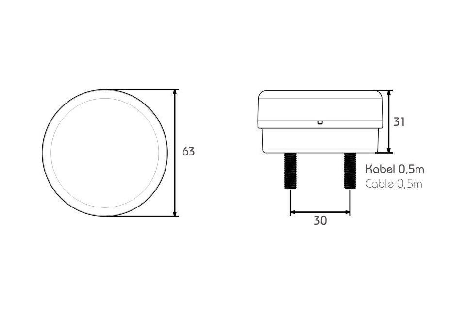 Variant Tågelygte 12V LED for Variant I & II